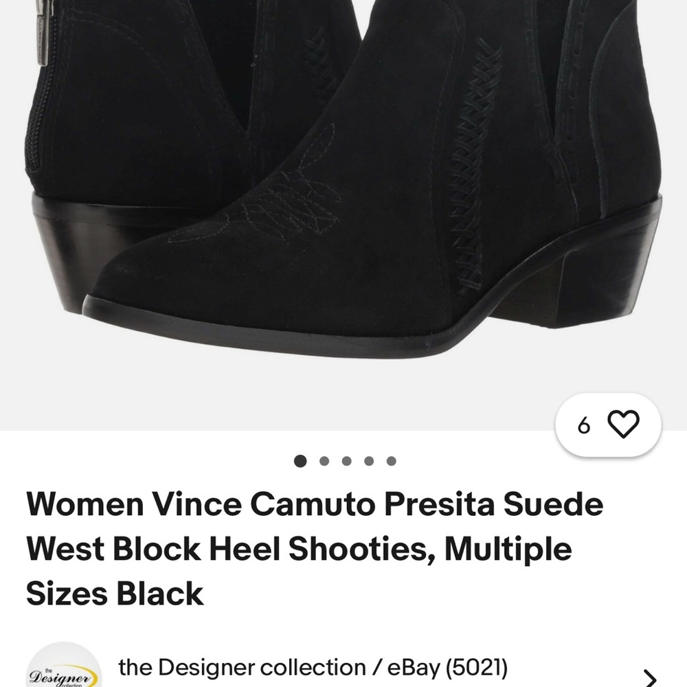 Vince Camuto Black Suede Ankle Booties
